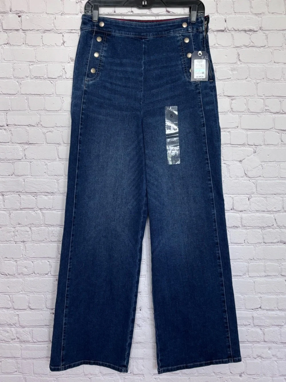 NAUTICA JEANS Wide Leg High Waist Side-Zip Sailor Jean--NWT--8 - Picture 8 of 16